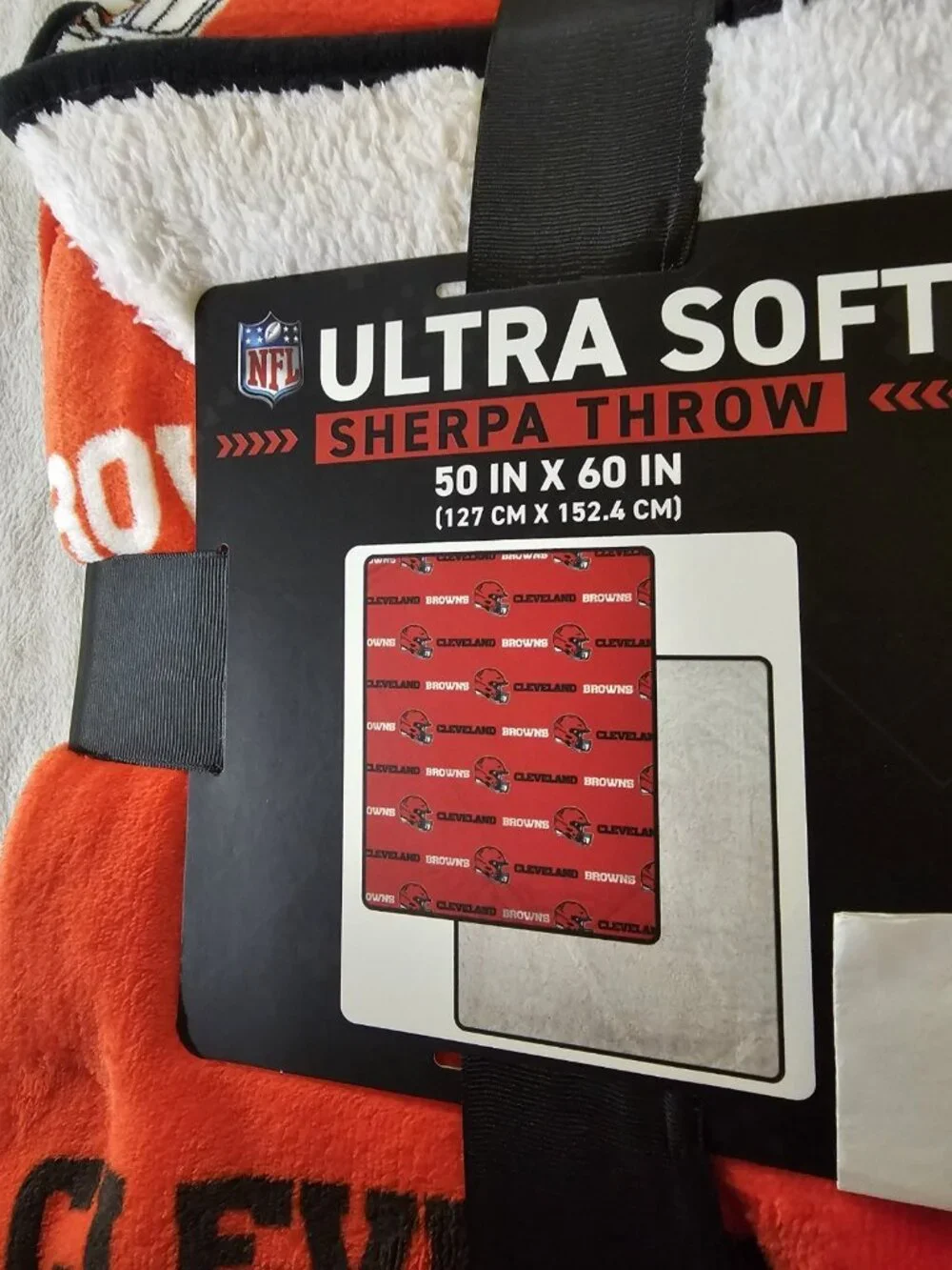 Cleveland Browns Sherpa Throw Blanket Ultra Supersoft 60